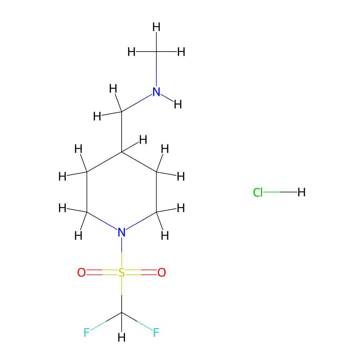 [(1-Difluoromethanesulfonylpiperidin-4-yl)methyl](methyl)amine hydrochloride molecular structure, CAS 1795508-58-5