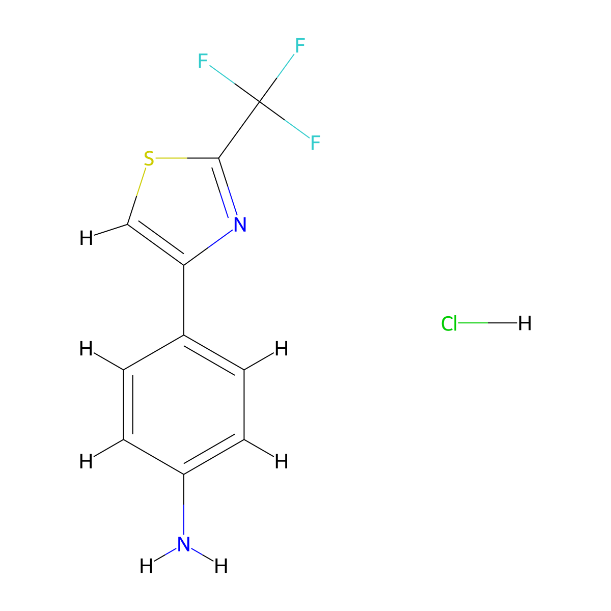4-[2-(Trifluoromethyl)-1,3-thiazol-4-yl]aniline hydrochloride molecular structure, CAS 1795510-94-9