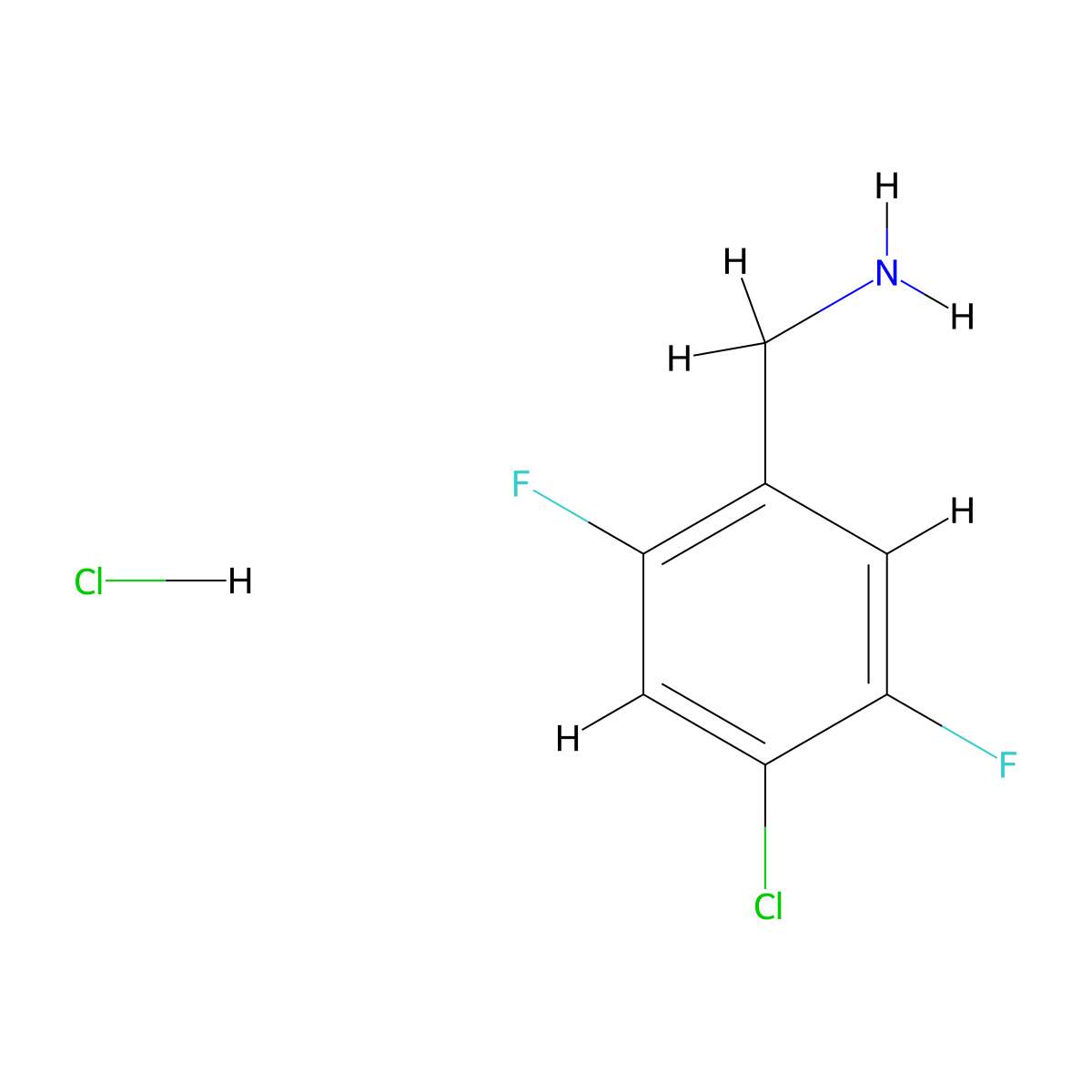 (4-Chloro-2,5-difluorophenyl)methanamine hydrochloride molecular structure, CAS 1795513-87-9
