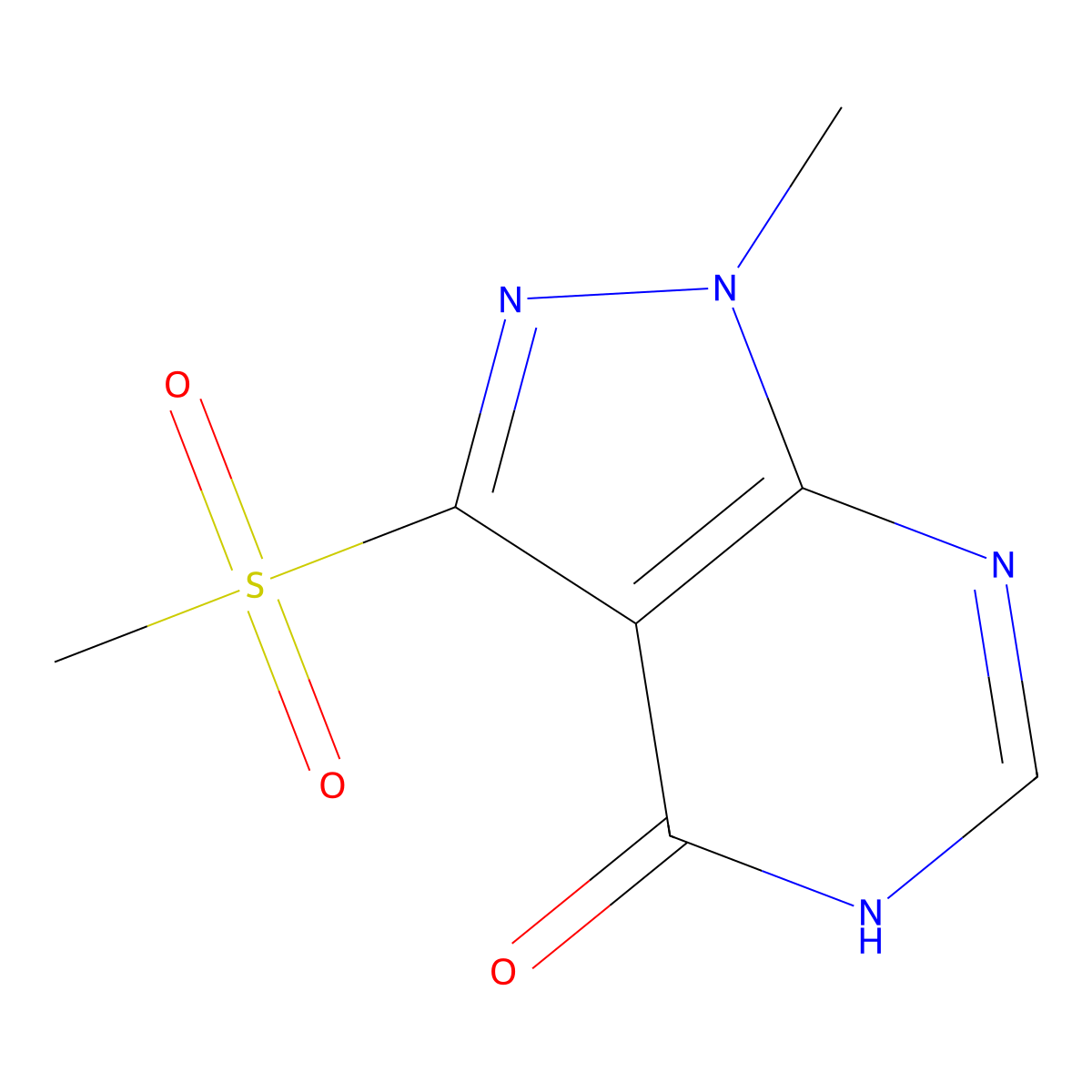 3-methanesulfonyl-1-methyl-1H,4H,5H-pyrazolo[3,4-d]pyrimidin-4-one molecular structure, CAS 1795514-52-1