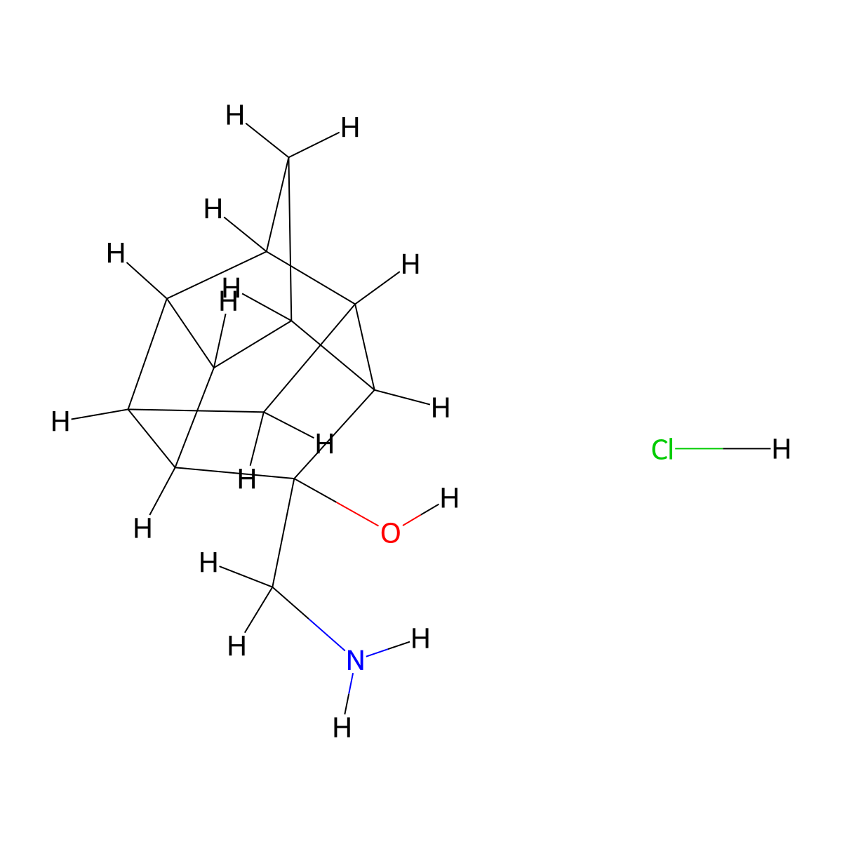 8-(Aminomethyl)pentacyclo[5.4.0.0^{2,6}.0^{3,10}.0^{5,9}]undecan-8-ol hydrochloride molecular structure, CAS 1795515-49-9