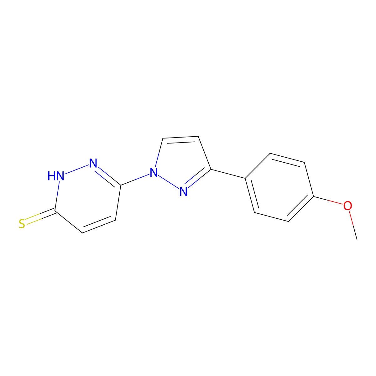 6-[3-(4-methoxyphenyl)-1H-pyrazol-1-yl]pyridazine-3-thiol molecular structure, CAS 1795515-80-8