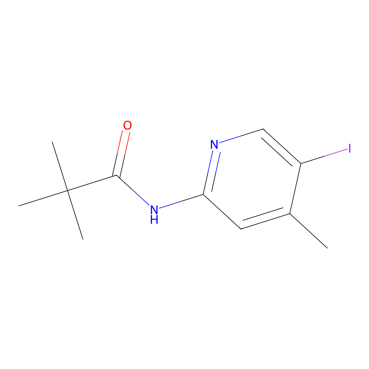 N-(5-Iodo-4-methyl-pyridin-2-yl)-2,2-dimethyl-propionamide molecular structure, CAS 179554-56-4