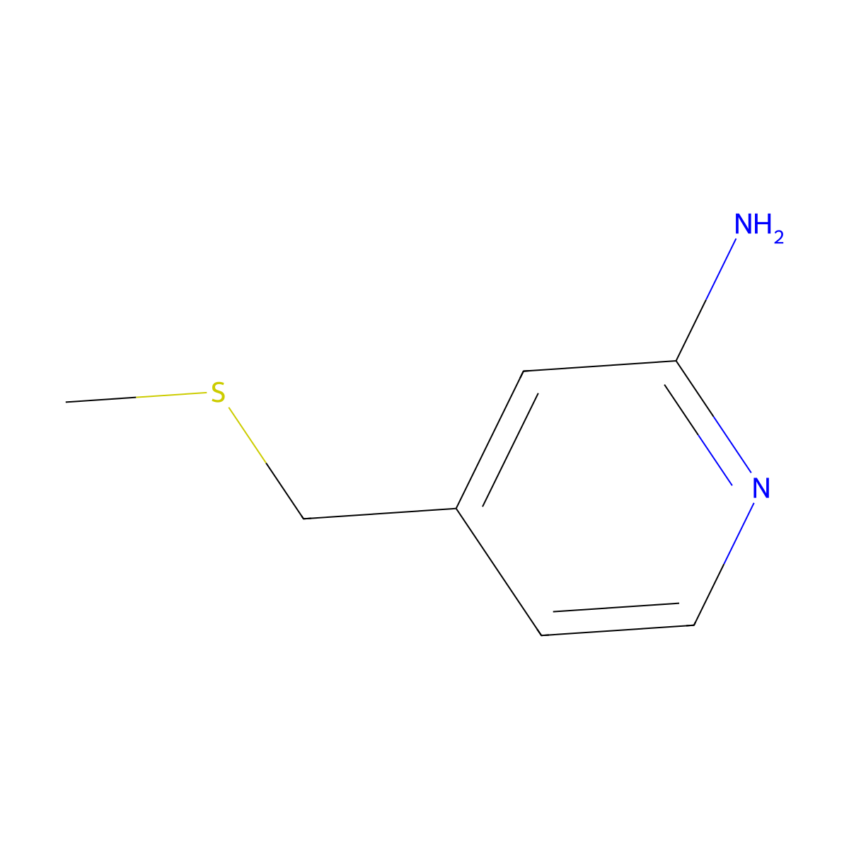 4-((Methylthio)methyl)pyridin-2-amine molecular structure, CAS 179554-98-4