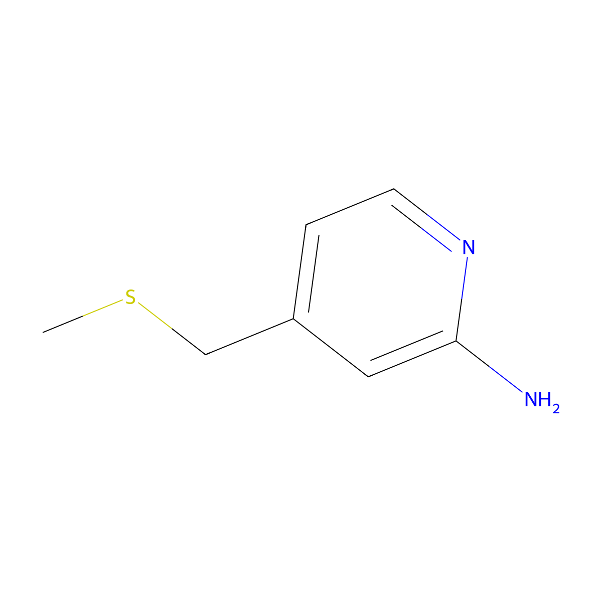4-((Methylthio)methyl)pyridin-2-amine molecular structure, CAS 179554-98-4