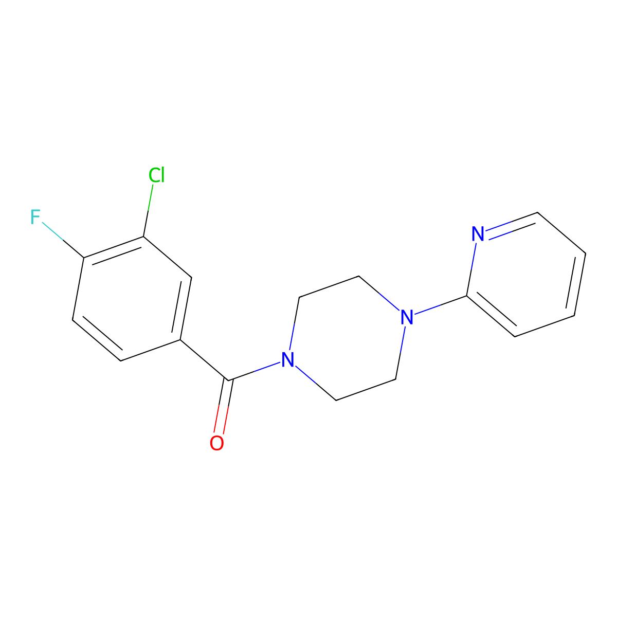 1-(3-Chloro-4-fluorobenzoyl)-4-(pyridin-2-yl)piperazine molecular structure, CAS 1795544-18-1