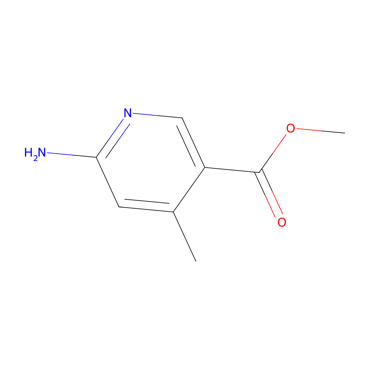 Methyl 6-amino-4-methylnicotinate molecular structure, CAS 179555-12-5