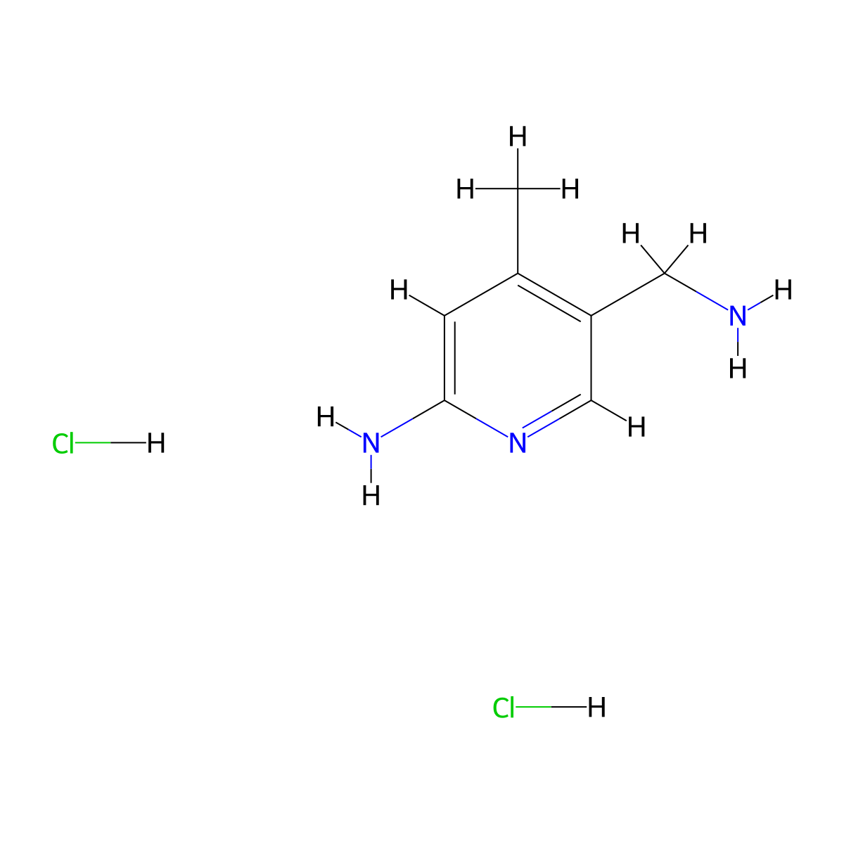2-Amino-5-aminomethyl-4-methylpyridine dihydrochloride molecular structure, CAS 179555-13-6