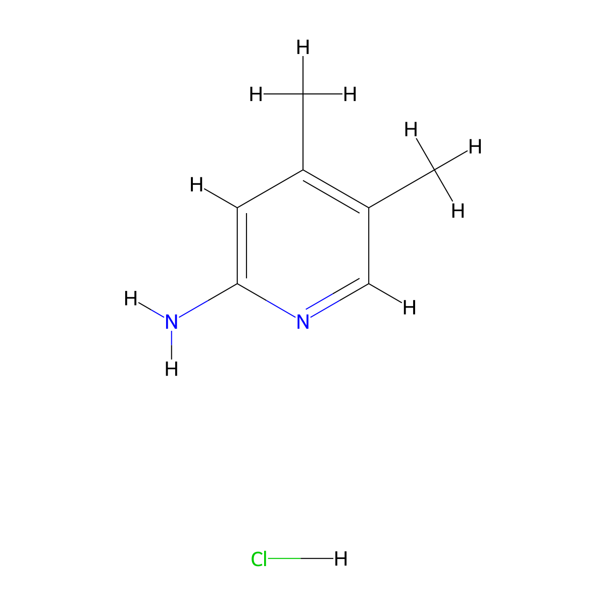 4,5-Dimethylpyridin-2-amine hydrochloride molecular structure, CAS 179555-16-9