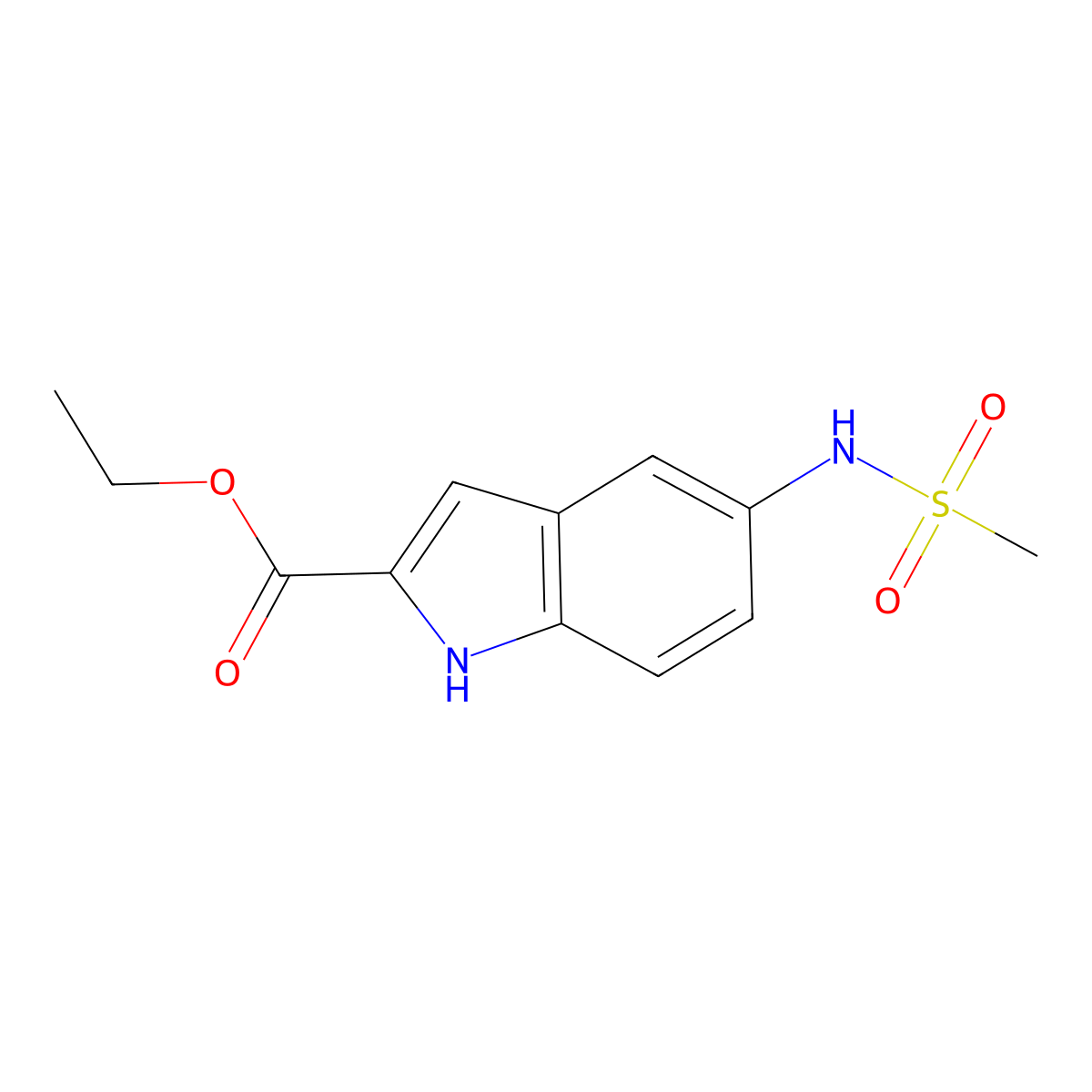 Ethyl 5-(methylsulfonamido)-1H-indole-2-carboxylate molecular structure, CAS 179556-14-0