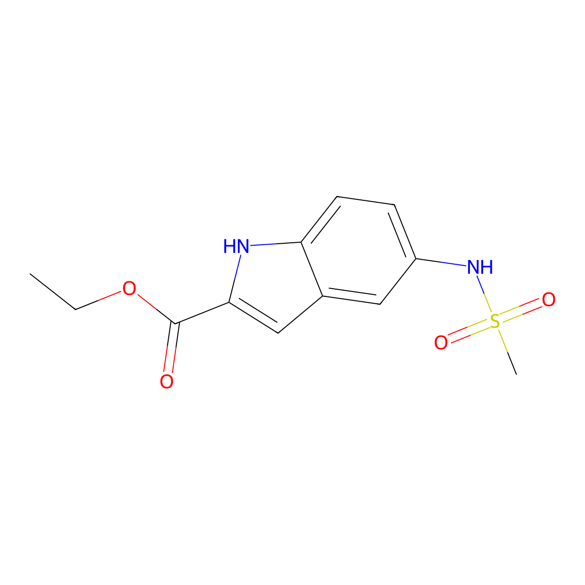 Ethyl 5-(methylsulfonamido)-1H-indole-2-carboxylate molecular structure, CAS 179556-14-0