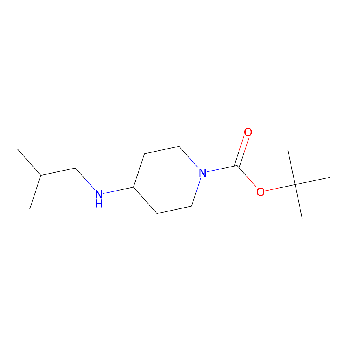 tert-Butyl 4-(isobutylamino)piperidine-1-carboxylate molecular structure, CAS 179556-97-9