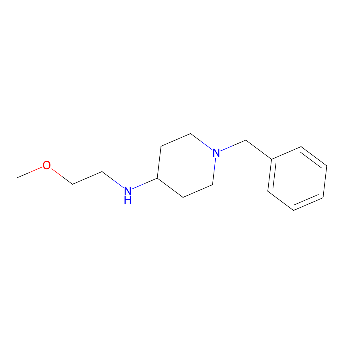 1-benzyl-N-(2-methoxyethyl)piperidin-4-amine molecular structure, CAS 179557-13-2