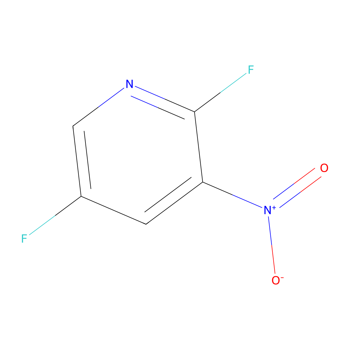 2,5-Difluoro-3-nitropyridine molecular structure, CAS 179558-82-8