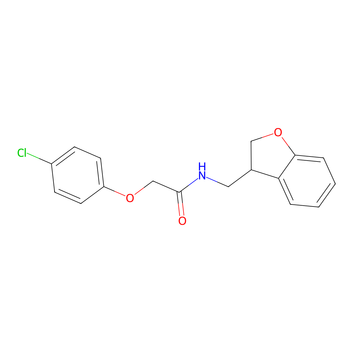 2-(4-chlorophenoxy)-N-[(2,3-dihydro-1-benzofuran-3-yl)methyl]acetamide molecular structure, CAS 1795604-94-2
