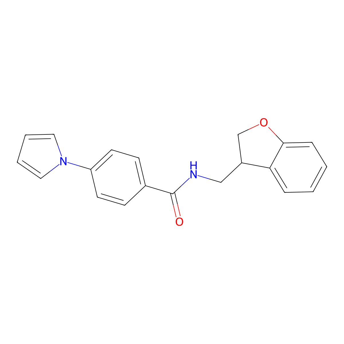 N-((2,3-dihydrobenzofuran-3-yl)methyl)-4-(1H-pyrrol-1-yl)benzamide molecular structure, CAS 1795630-54-4