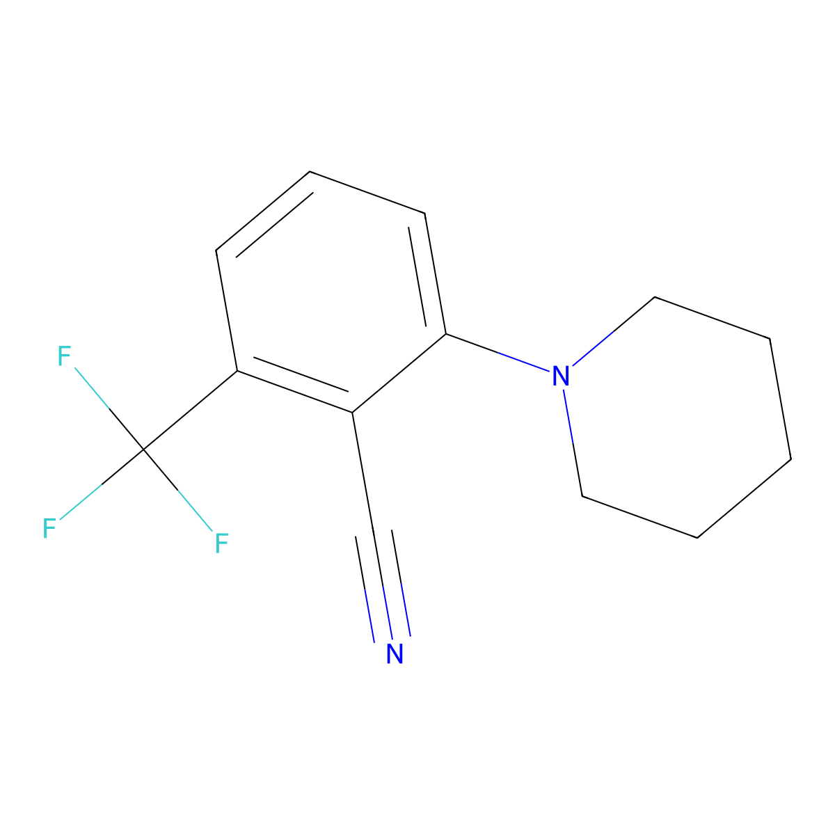 2-(Piperidin-1-yl)-6-(trifluoromethyl)benzonitrile molecular structure, CAS 1795660-79-5