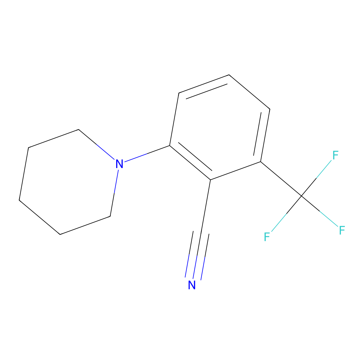2-(Piperidin-1-yl)-6-(trifluoromethyl)benzonitrile molecular structure, CAS 1795660-79-5
