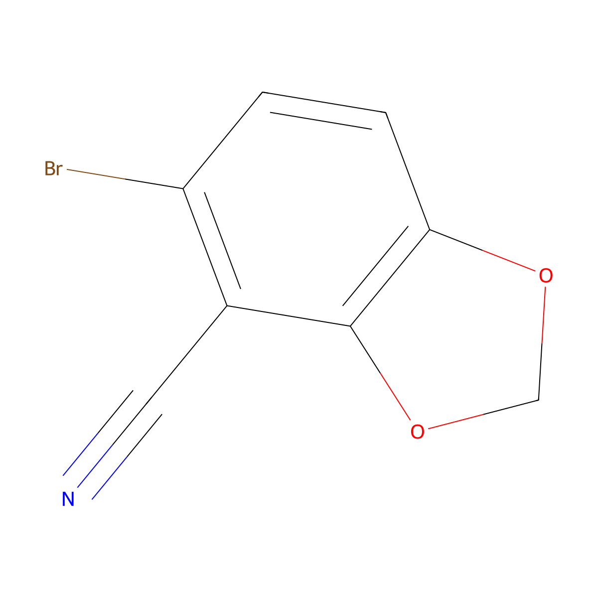 5-Bromobenzo[d][1,3]dioxole-4-carbonitrile molecular structure, CAS 1795662-62-2