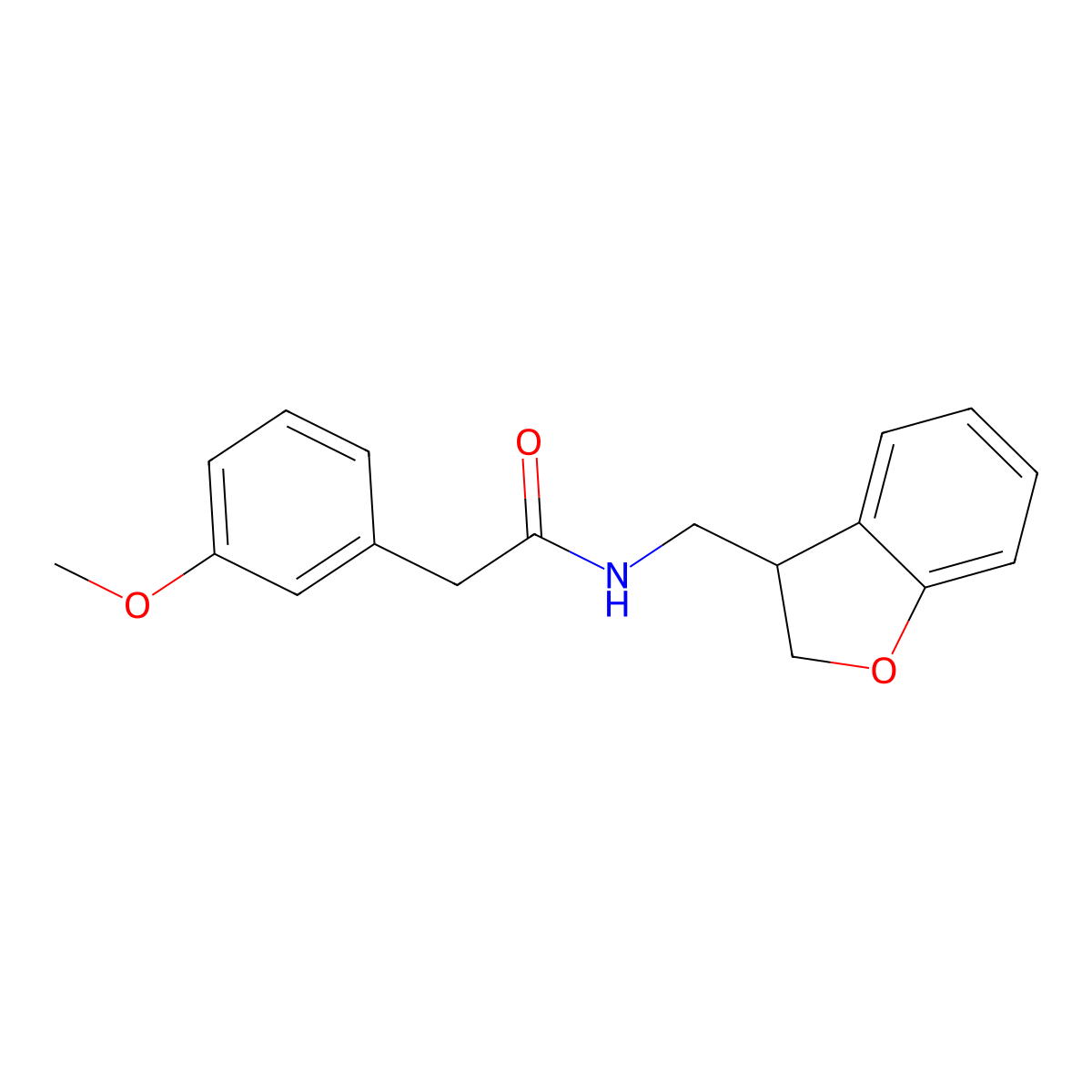 N-[(2,3-dihydro-1-benzofuran-3-yl)methyl]-2-(3-methoxyphenyl)acetamide molecular structure, CAS 1795702-42-9