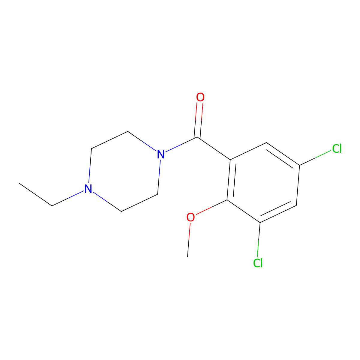 (3,5-Dichloro-2-methoxyphenyl)(4-ethyl-1-piperazinyl)methanone molecular structure, CAS 1795715-06-8