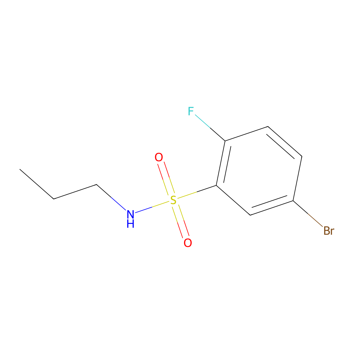 5-Bromo-2-fluoro-N-propylbenzenesulfonamide molecular structure, CAS 1795717-10-0
