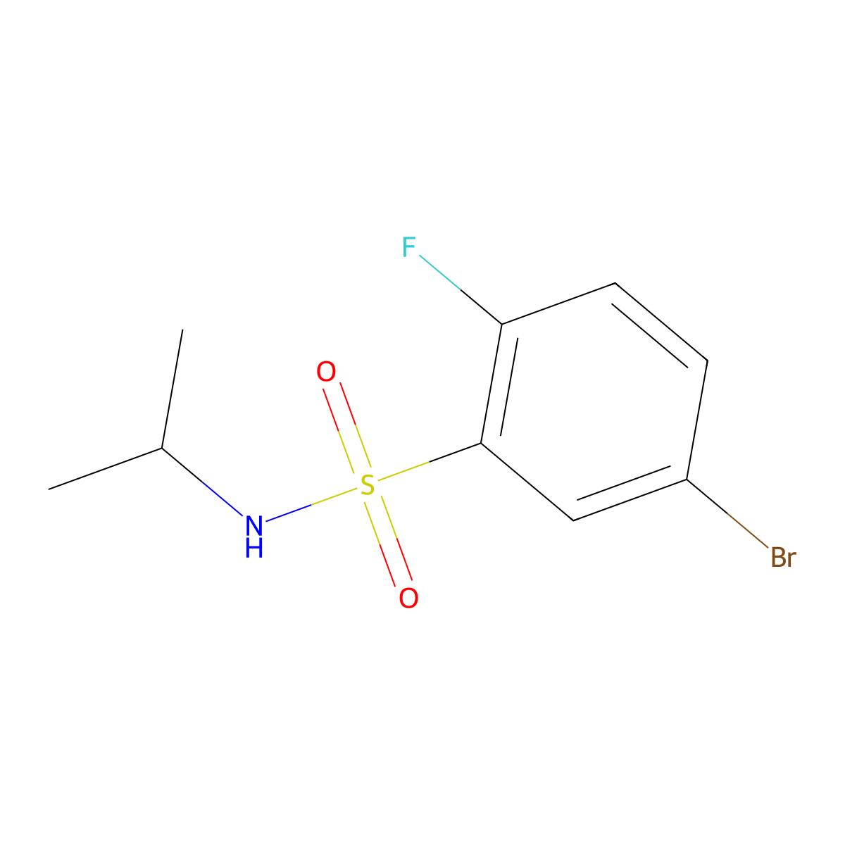 5-Bromo-2-fluoro-N-isopropylbenzenesulfonamide molecular structure, CAS 1795721-81-1