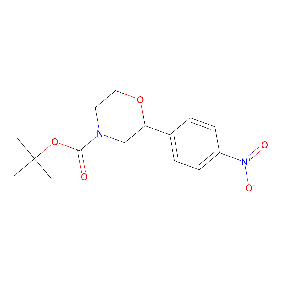 tert-Butyl (R)-2-(4-nitrophenyl)morpholine-4-carboxylate molecular structure, CAS 1795733-79-7