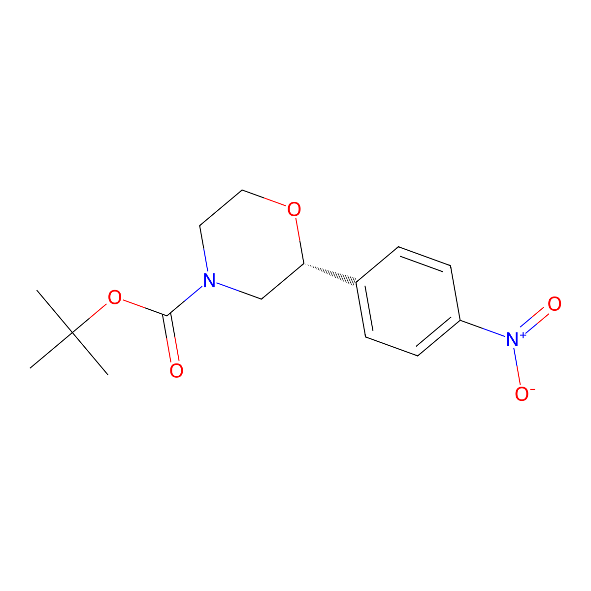 tert-Butyl (R)-2-(4-nitrophenyl)morpholine-4-carboxylate molecular structure, CAS 1795733-79-7
