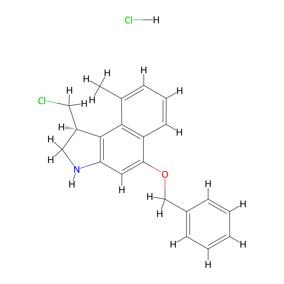 (S)-5-(Benzyloxy)-1-(chloromethyl)-9-methyl-2,3-dihydro-1H-benzo[e]indole hydrochloride molecular structure, CAS 1795734-07-4