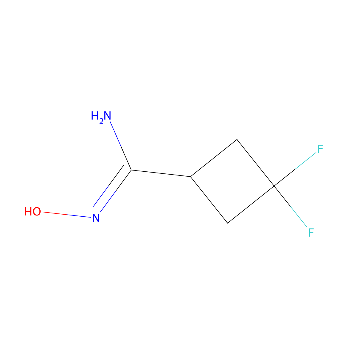 (Z)-3,3-difluoro-N'-hydroxycyclobutane-1-carboximidamide molecular structure, CAS 1795769-96-8