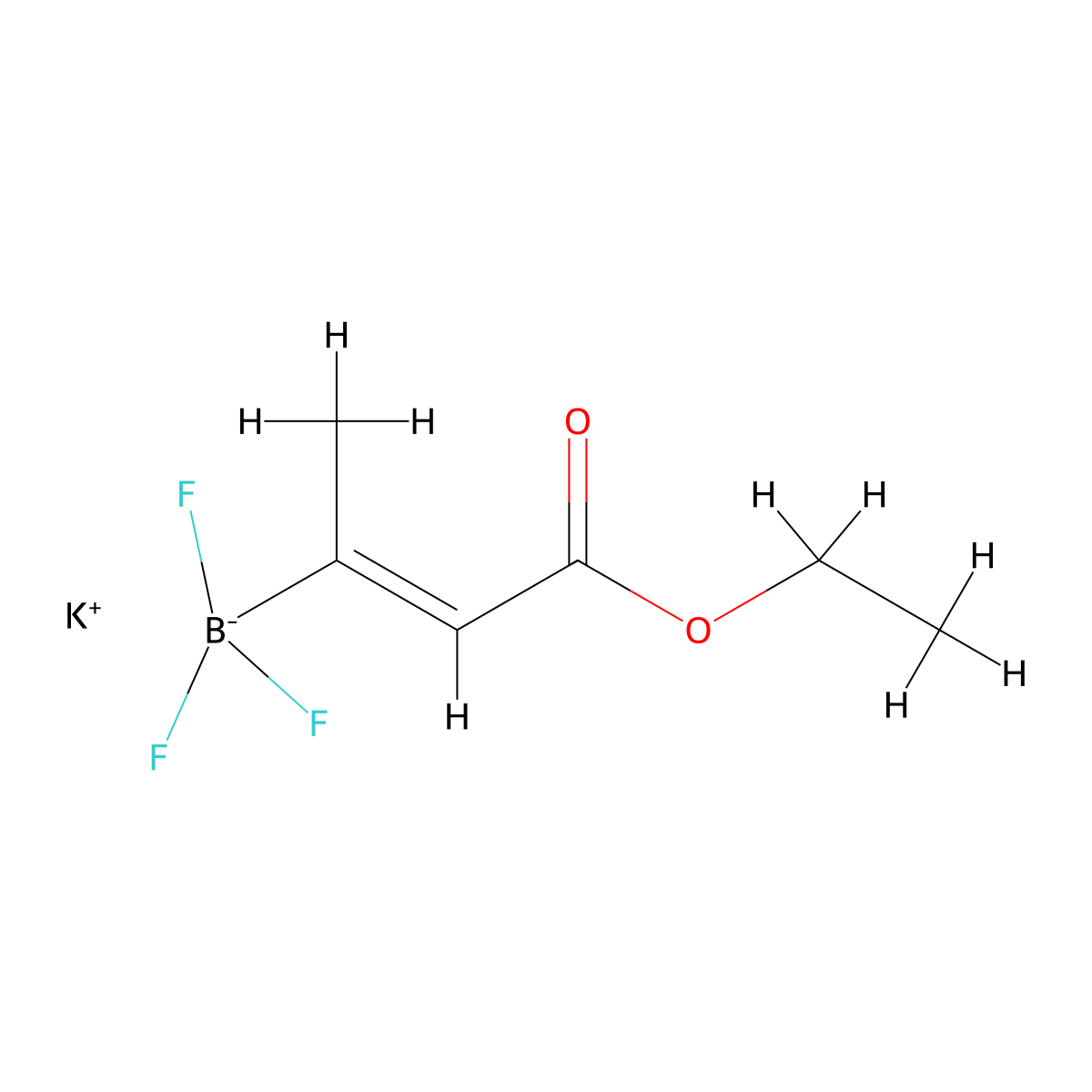 potassium ((2Z)-4-ethoxy-4-oxobut-2-en-2-yl)trifluoroboranuide molecular structure, CAS 1795770-78-3