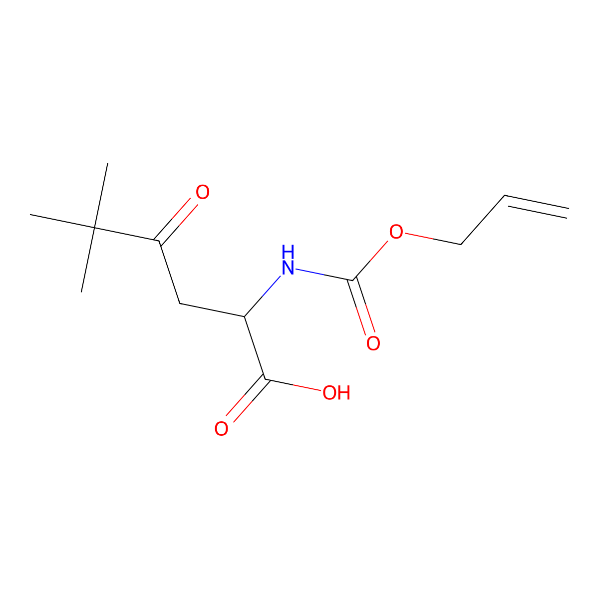 5,5-Dimethyl-4-oxo-2-{[(prop-2-en-1-yloxy)carbonyl]amino}hexanoic acid molecular structure, CAS 1795799-50-6