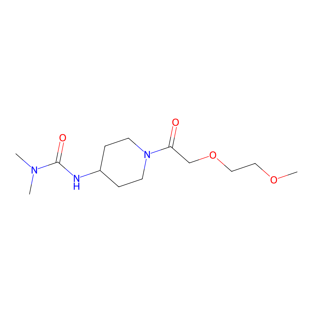 1-{1-[2-(2-Methoxyethoxy)acetyl]piperidin-4-YL}-3,3-dimethylurea molecular structure, CAS 1795822-64-8