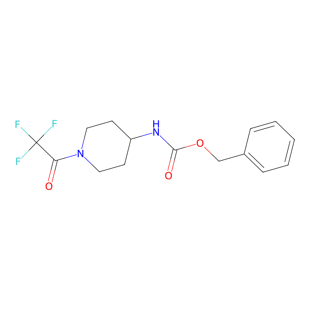 Benzyl 1-(2,2,2-trifluoroacetyl)piperidin-4-ylcarbamate molecular structure, CAS 1795823-01-6