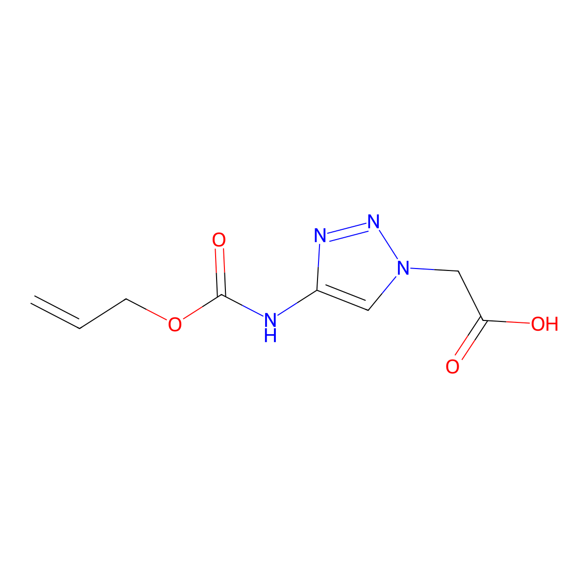 2-(4-{[(prop-2-en-1-yloxy)carbonyl]amino}-1H-1,2,3-triazol-1-yl)acetic acid molecular structure, CAS 1795828-81-7
