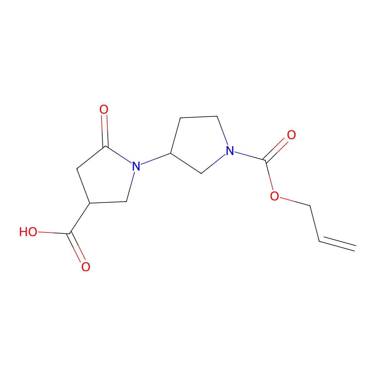 5-Oxo-1-{1-[(prop-2-en-1-yloxy)carbonyl]pyrrolidin-3-yl}pyrrolidine-3-carboxylic acid molecular structure, CAS 1795874-94-0