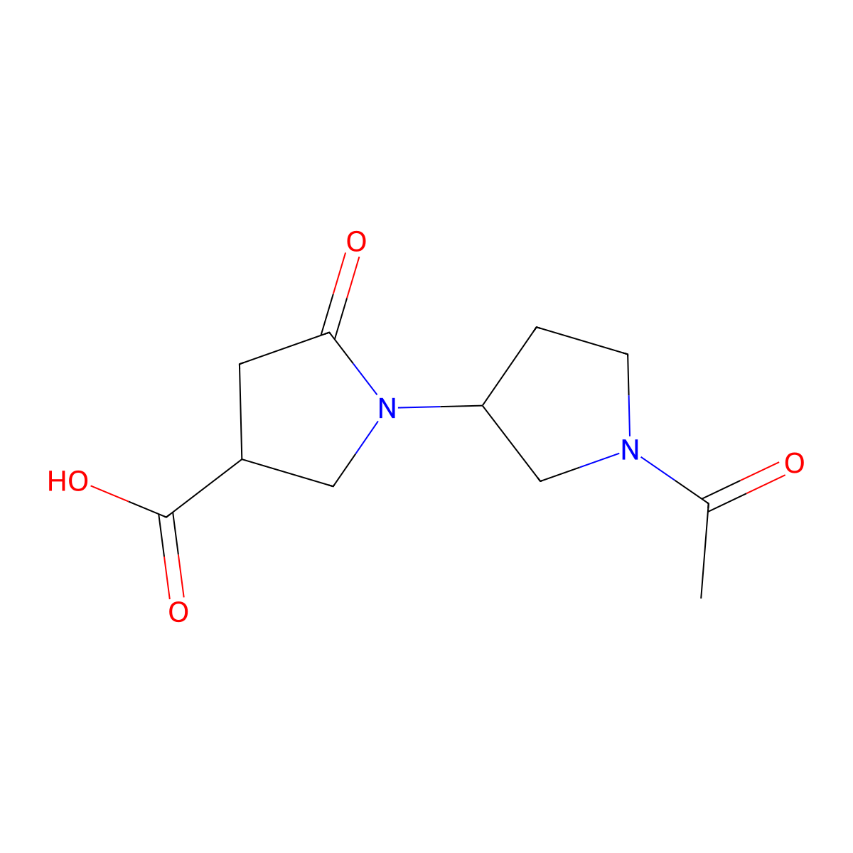 1-(1-Acetylpyrrolidin-3-yl)-5-oxopyrrolidine-3-carboxylic acid molecular structure, CAS 1795875-44-3