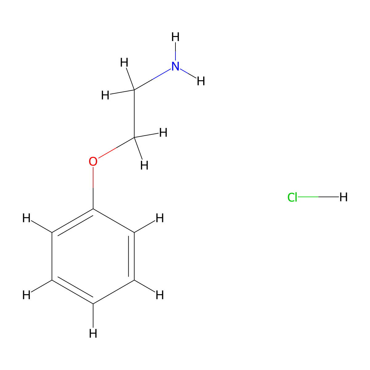 (2-Aminoethoxy)benzene hydrochloride molecular structure, CAS 17959-64-7