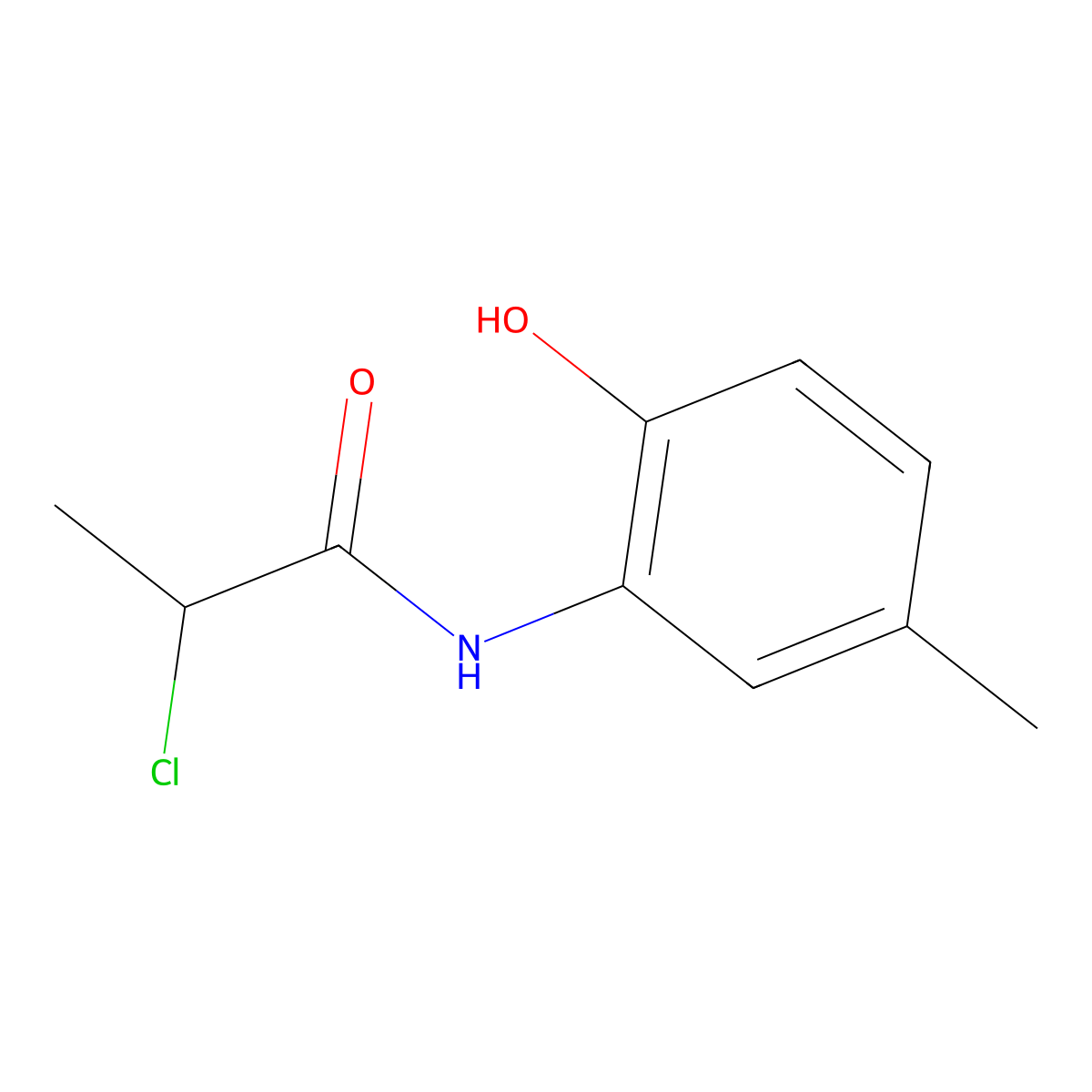 2-(2-Chloro-propionylamino)-4-methyl-phenol molecular structure, CAS 17959-87-4