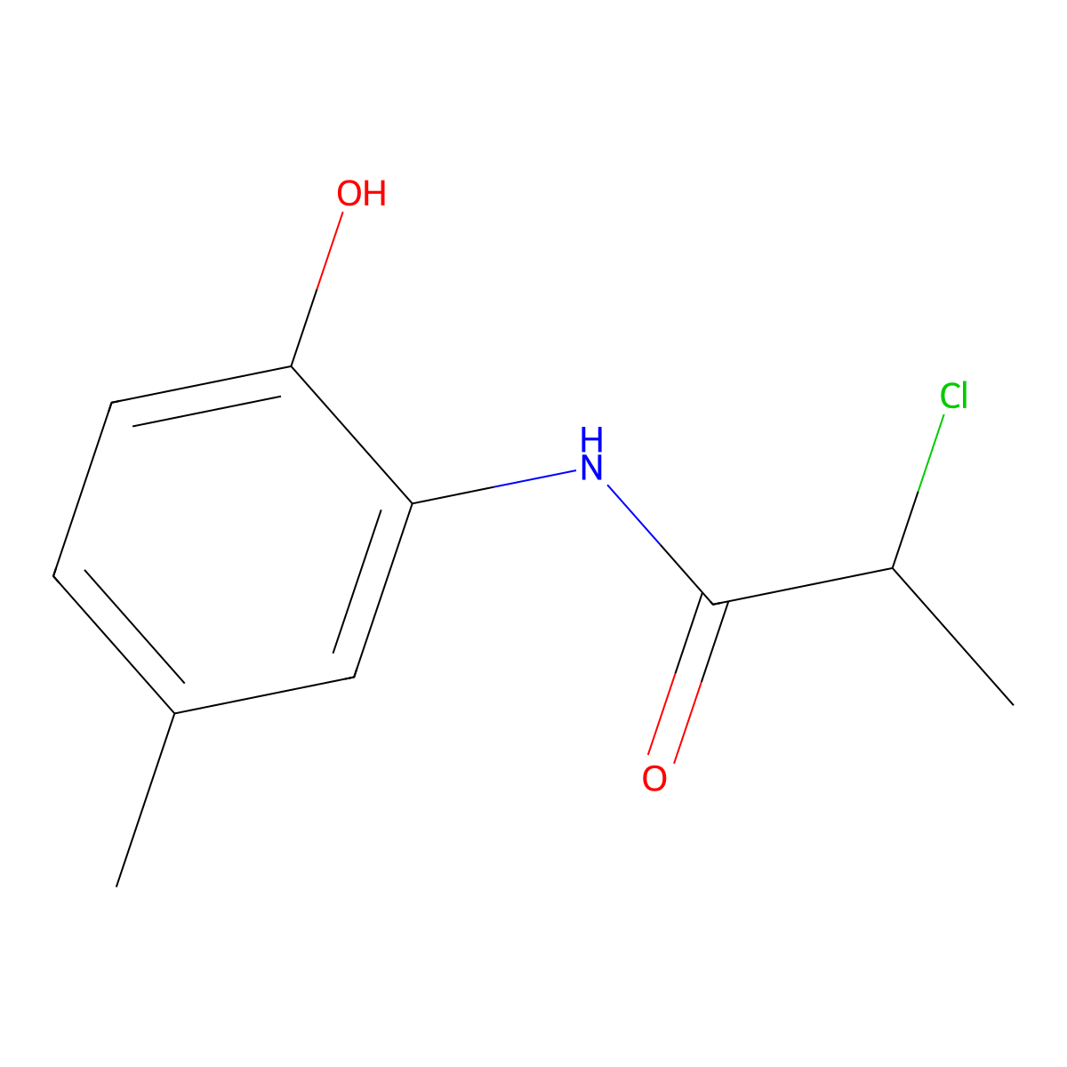 2-(2-Chloro-propionylamino)-4-methyl-phenol molecular structure, CAS 17959-87-4