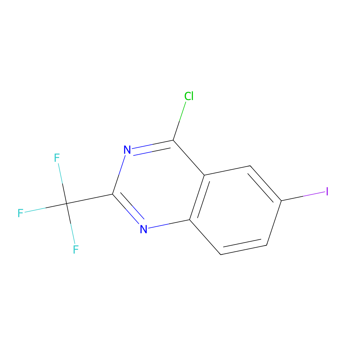 4-Chloro-6-iodo-2-(trifluoromethyl)quinazoline molecular structure, CAS 179598-70-0