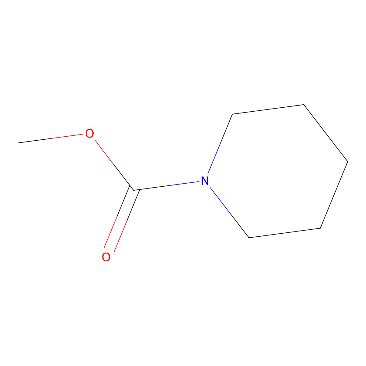 N-methoxycarbonylpiperidine molecular structure, CAS 1796-27-6
