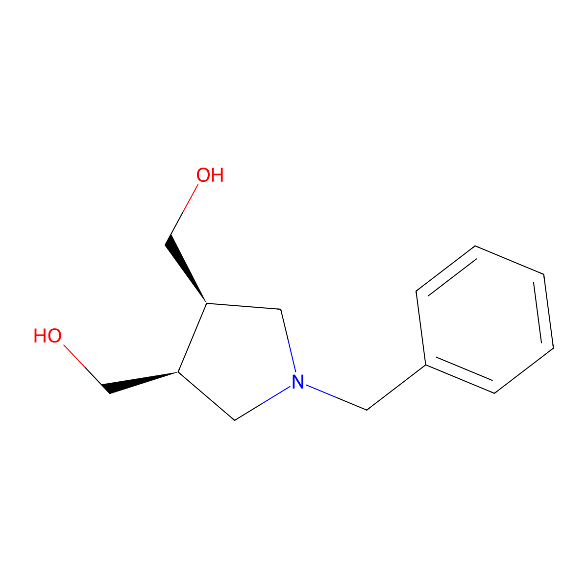 (cis-1-Benzylpyrrolidine-3,4-diyl)dimethanol molecular structure, CAS 179601-65-1