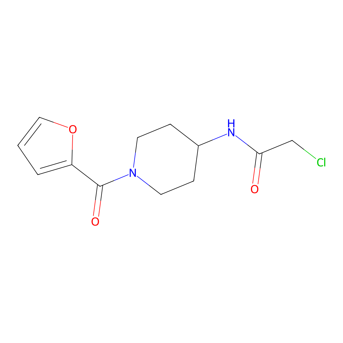2-chloro-N-[1-(furan-2-carbonyl)piperidin-4-yl]acetamide molecular structure, CAS 1796109-91-5