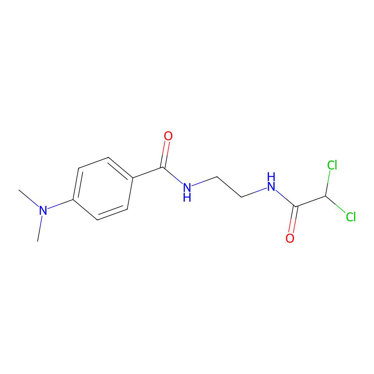 2,2-Dichloro-N-(2-{[4-(dimethylamino)phenyl]formamido}ethyl)acetamide molecular structure, CAS 1796119-17-9