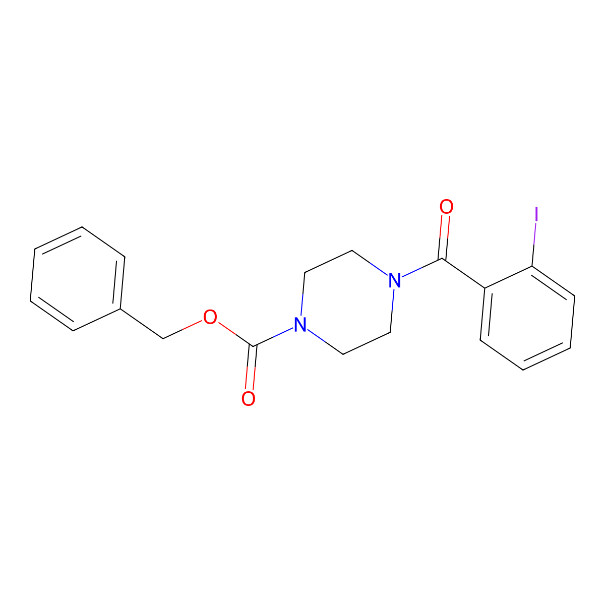 Benzyl 4-(2-iodobenzoyl)piperazine-1-carboxylate molecular structure, CAS 1796137-47-7