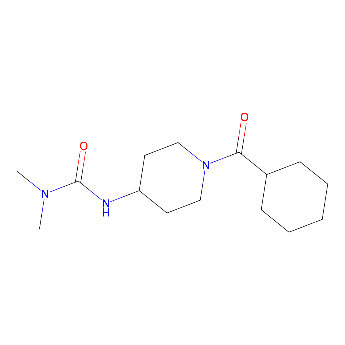 1-(1-Cyclohexanecarbonylpiperidin-4-YL)-3,3-dimethylurea molecular structure, CAS 1796235-45-4
