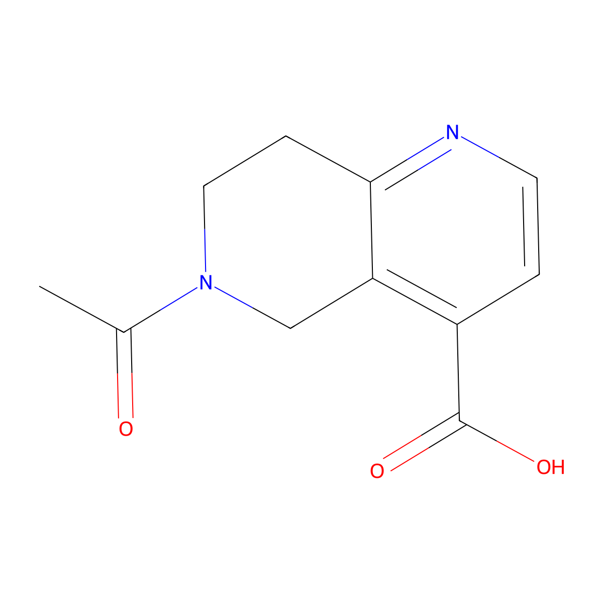 6-Acetyl-5,6,7,8-tetrahydro-1,6-naphthyridine-4-carboxylic acid molecular structure, CAS 1796236-85-5