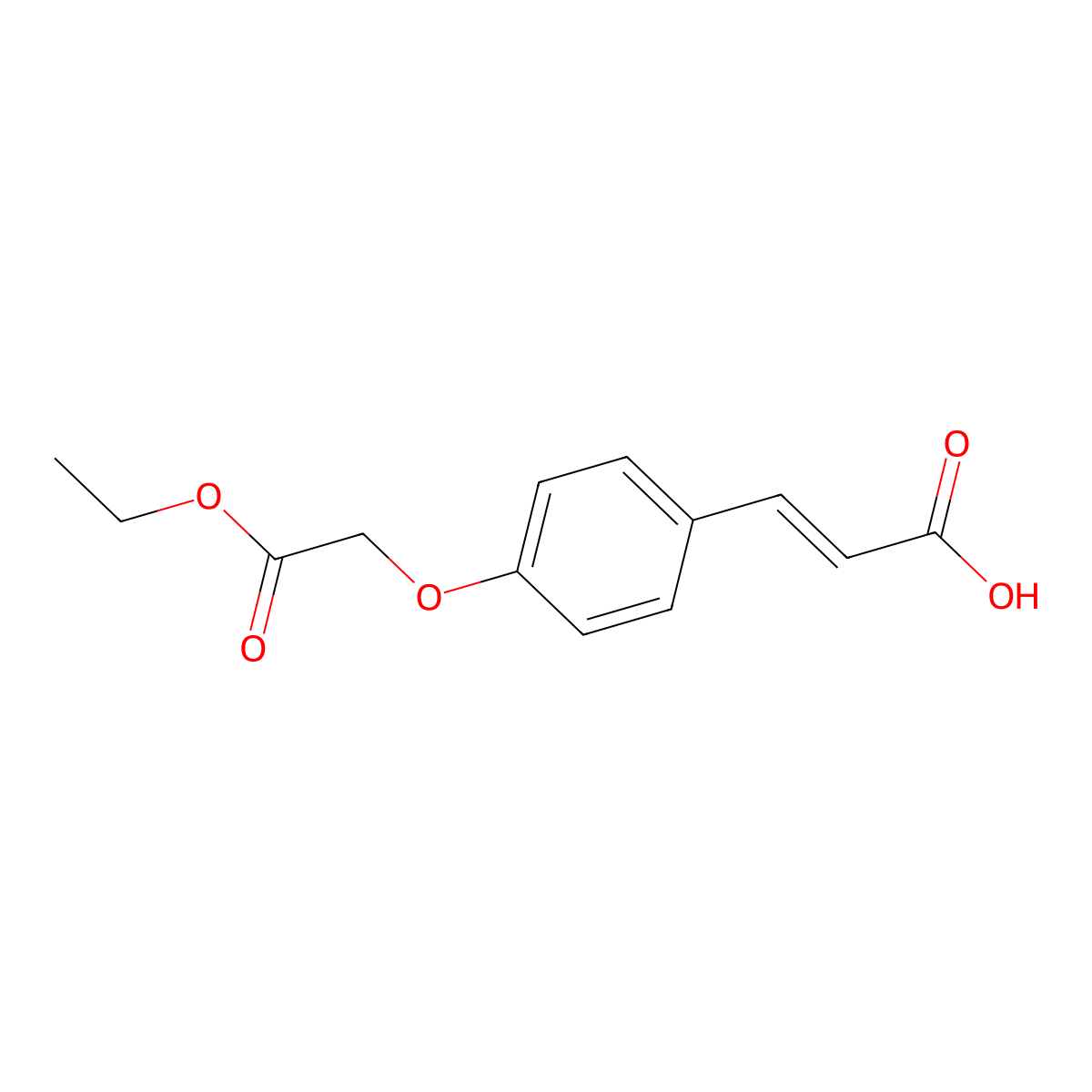 (2E)-3-[4-(2-Ethoxy-2-oxoethoxy)phenyl]acrylic acid molecular structure, CAS 179626-57-4